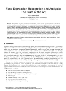 Face Expression Recognition and Analysis: The State of the Art