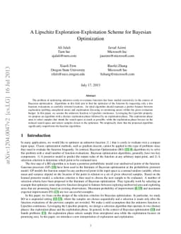 A Lipschitz Exploration-Exploitation Scheme for Bayesian Optimization