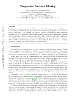 Progressive Gaussian Filtering