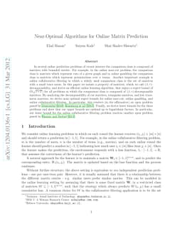 Near-Optimal Algorithms for Online Matrix Prediction