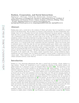Fashion, Cooperation, and Social Interactions