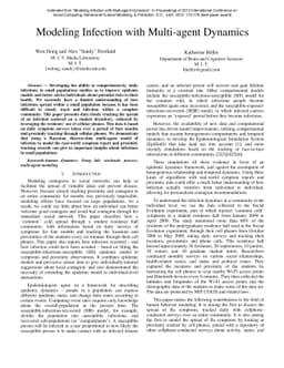 Modeling Infection with Multi-agent Dynamics