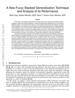 A New Fuzzy Stacked Generalization Technique and Analysis of its
  Performance