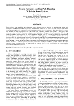 Neural Network Model for Path-Planning of Robotic Rover Systems