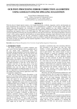 OCR Post-Processing Error Correction Algorithm using Google Online
  Spelling Suggestion