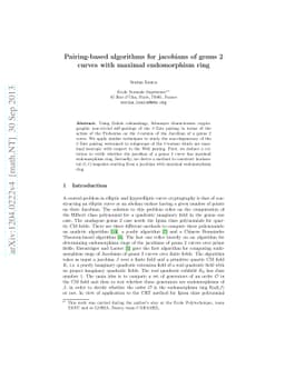 Pairing-based algorithms for jacobians of genus 2 curves with maximal
  endomorphism ring