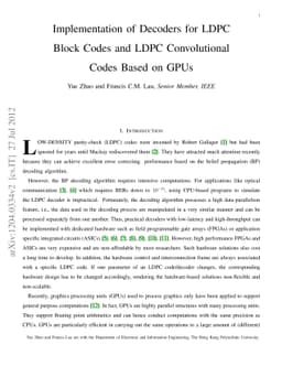 Implementation Of Decoders for LDPC Block Codes and LDPC Convolutional
  Codes Based on GPUs