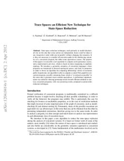 Trace Spaces: an Efficient New Technique for State-Space Reduction