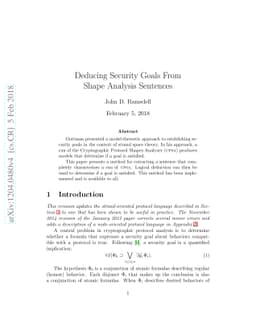 Deducing Security Goals From Shape Analysis Sentences