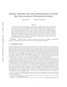 Kernel Methods for the Approximation of Some Key Quantities of Nonlinear
  Systems
