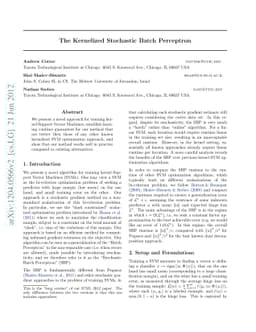 The Kernelized Stochastic Batch Perceptron