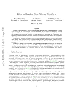 Relax and Localize: From Value to Algorithms