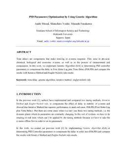 PID Parameters Optimization by Using Genetic Algorithm