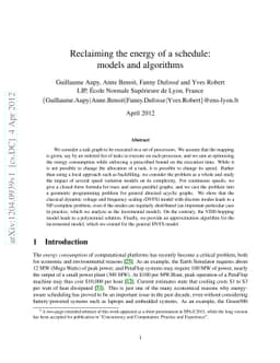 Reclaiming the energy of a schedule: models and algorithms