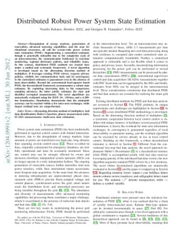 Distributed Robust Power System State Estimation