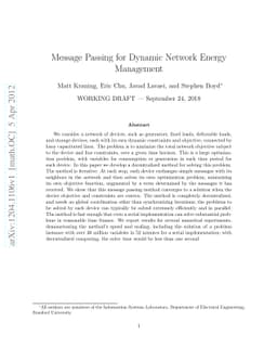 Message Passing for Dynamic Network Energy Management