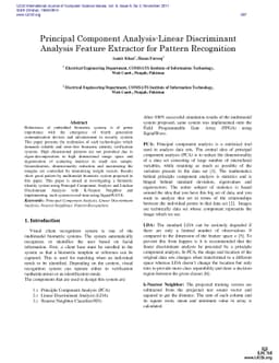 Principal Component Analysis-Linear Discriminant Analysis Feature
  Extractor for Pattern Recognition