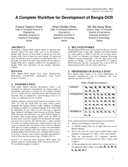 A Complete Workflow for Development of Bangla OCR