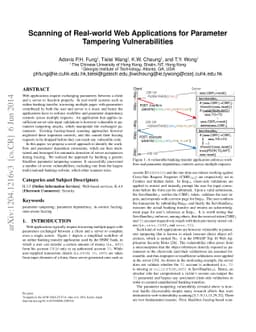 Scanning of Rich Web Applications for Parameter Tampering
  Vulnerabilities