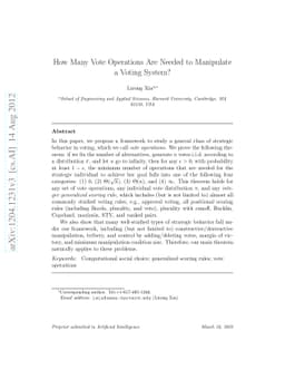 How Many Vote Operations Are Needed to Manipulate A Voting System?