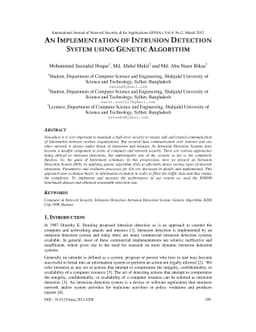 An Implementation of Intrusion Detection System Using Genetic Algorithm
