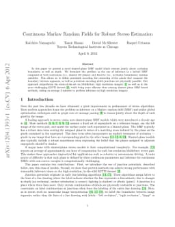 Continuous Markov Random Fields for Robust Stereo Estimation