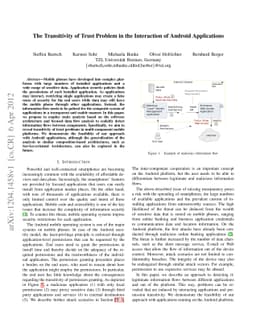 The Transitivity of Trust Problem in the Interaction of Android
  Applications