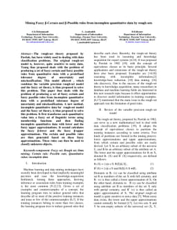 Learning Fuzzy β-Certain and β-Possible rules from
  incomplete quantitative data by rough sets