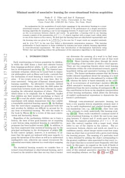 Minimal model of associative learning for cross-situational lexicon
  acquisition