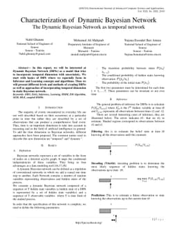 Characterization of Dynamic Bayesian Network