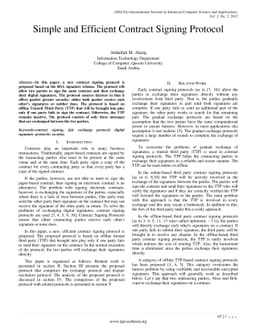 Simple and Efficient Contract Signing Protocol