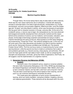 Machine Cognition Models: EPAM and GPS