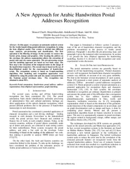 A New Approach for Arabic Handwritten Postal Addresses Recognition