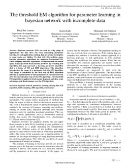 The threshold EM algorithm for parameter learning in bayesian network
  with incomplete data