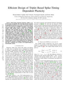 Efficient Design of Triplet Based Spike-Timing Dependent Plasticity