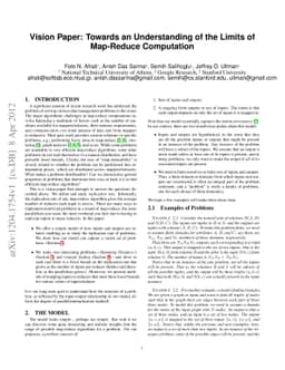 Vision Paper: Towards an Understanding of the Limits of Map-Reduce
  Computation
