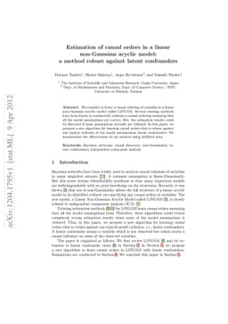 Estimation of causal orders in a linear non-Gaussian acyclic model: a
  method robust against latent confounders