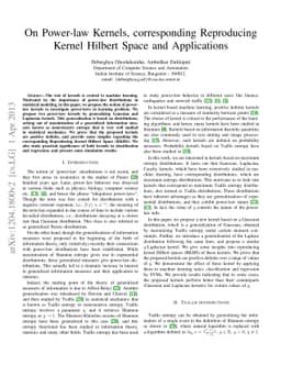 On Power-law Kernels, corresponding Reproducing Kernel Hilbert Space and
  Applications