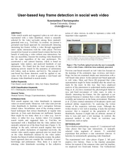 User-based key frame detection in social web video
