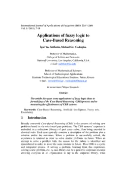 Applications of fuzzy logic to Case-Based Reasoning