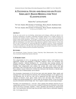 A technical study and analysis on fuzzy similarity based models for text
  classification