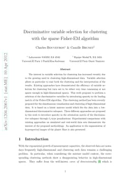 Discriminative variable selection for clustering with the sparse
  Fisher-EM algorithm