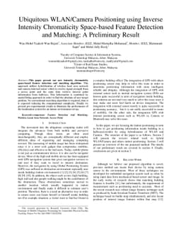 Ubiquitous WLAN/Camera Positioning using Inverse Intensity Chromaticity
  Space-based Feature Detection and Matching: A Preliminary Result