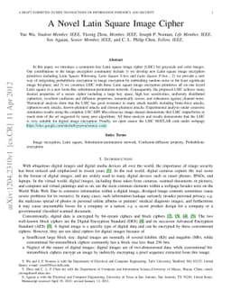A Novel Latin Square Image Cipher