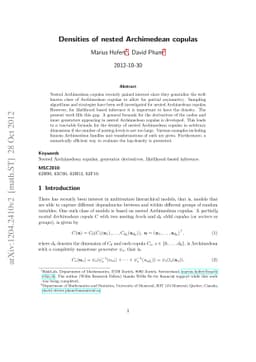 Densities of nested Archimedean copulas