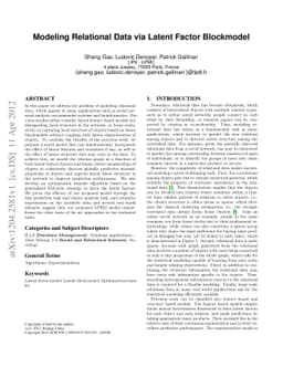 Modeling Relational Data via Latent Factor Blockmodel