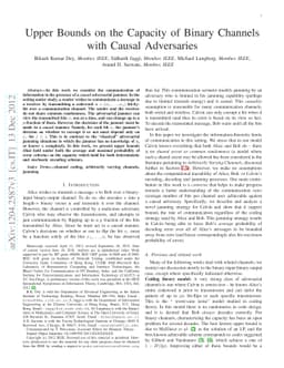 Upper Bounds on the Capacity of Binary Channels with Causal Adversaries