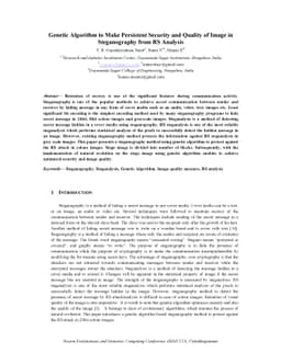 Genetic Algorithm to Make Persistent Security and Quality of Image in
  Steganography from RS Analysis