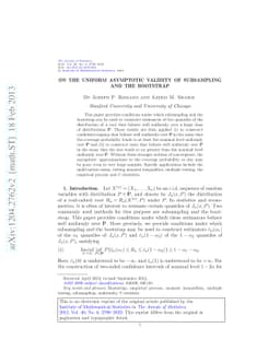 On the uniform asymptotic validity of subsampling and the bootstrap