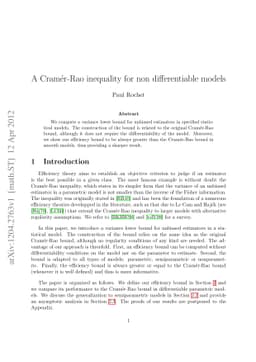A Cramér-Rao inequality for non differentiable models